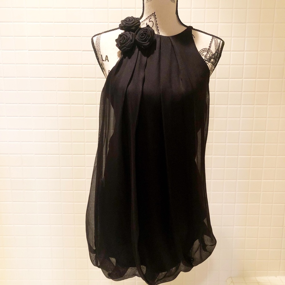 Black silk Bebe dress with detail at top - Picture 1 of 1